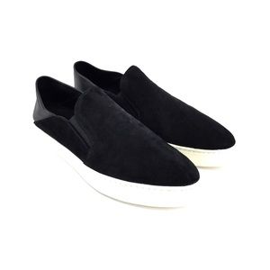 🌹VINCE. Black Suede and Leather Slip-On Sneakers